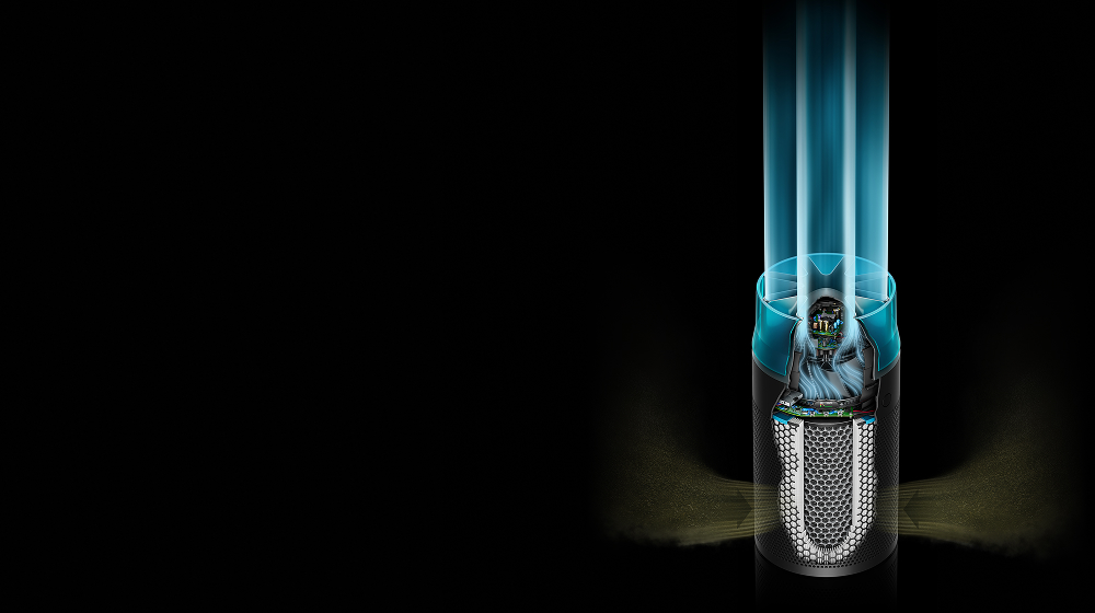 Kit silencioso con forma de estrella en el purificador compacto Dyson HushJet.